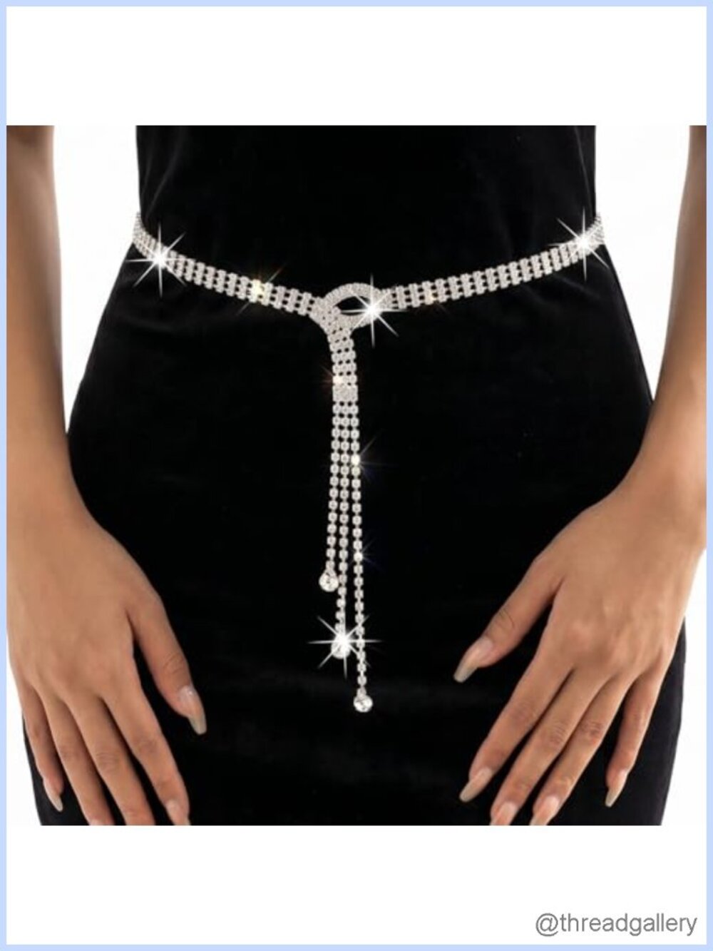 Rhinestone Chain Belt Adjustable Waist Chain for Dress